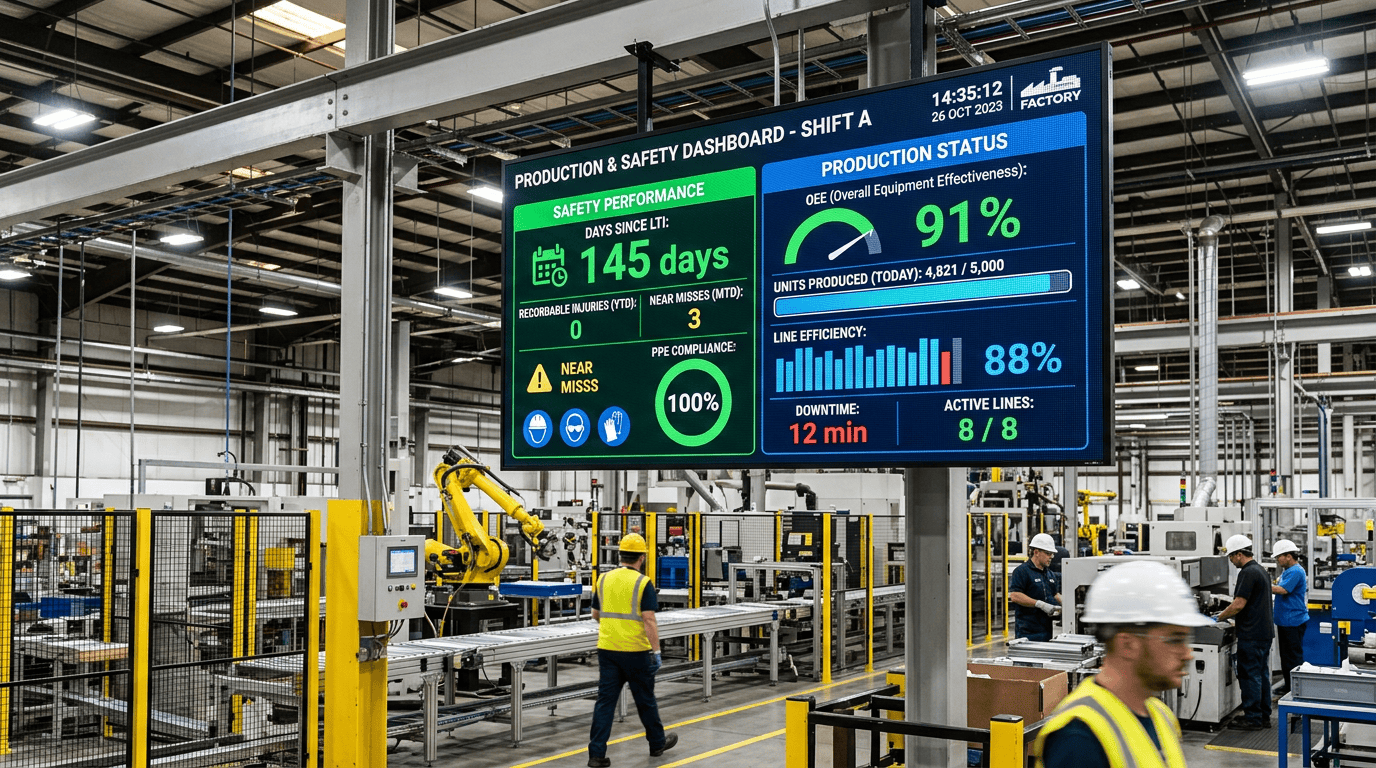 Digital Signage for Lean Manufacturing: Real-Time KPIs & Visual ...